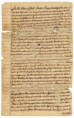 Probated will of Joseph Dunkly, 1786