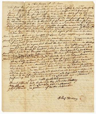 Probated will of Silas Hallsey, 1786