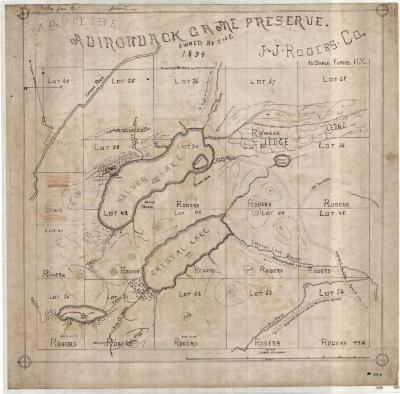 Map of the Adirondack Game Preserve, owned by the J&J Rogers Co., AuSable Forks