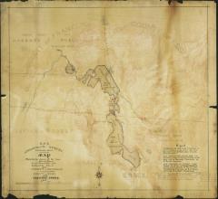 Map Showing the Closure of the Lines Run by Transit for the Determination of the Southeasterly Corner of the County of Franklin in the Line of Essex at the Preston Ponds