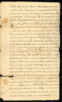 Probated will of Jean Johnson, 1786