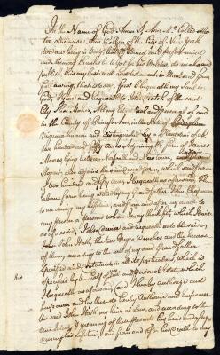 Probated will of Ann McCollister, 1786
