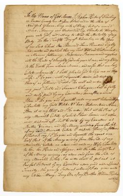 Probated will of Stephen Hicks, 1786