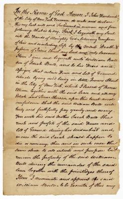 Probated will of John Hardwich, 1786