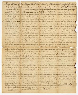 Probated will of Israel Howell, 1786