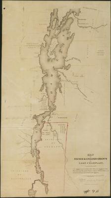 Map of French and English Grants on Lake Champlain