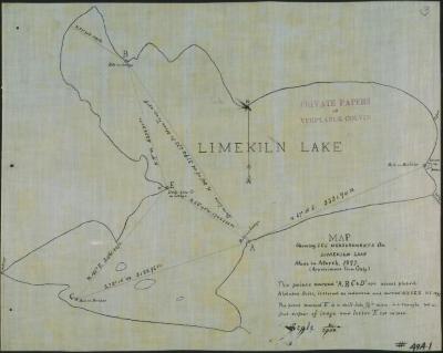 Map Showing Ice Measurements of Limekiln Lake