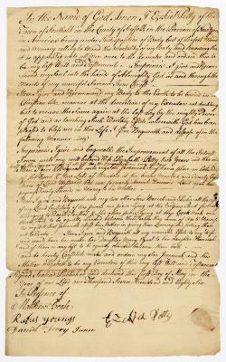 Probated will of Ezekiel Petty, 1786