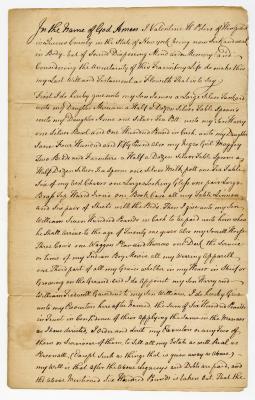 Probated will of Valentine H. Peters, 1786