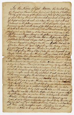 Probated will of Catherine Parleay, 1786