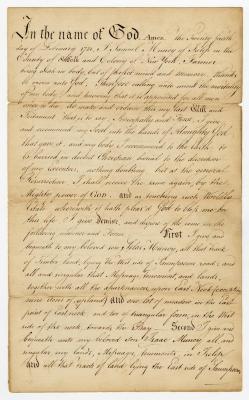 Probated will of Samuel Moncy, 1786