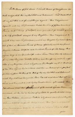 Probated will of Sarah Morris, 1786