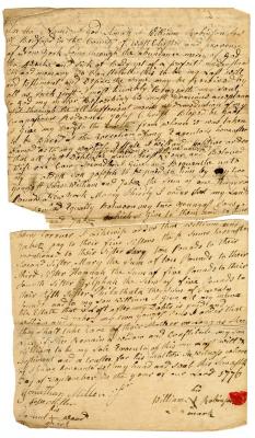 Probated will of William Robinson, 1786