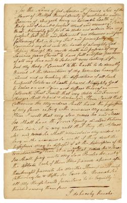 Probated will of James Lee, 1786