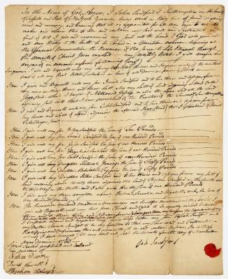 Probated will of John Sandford, 1786