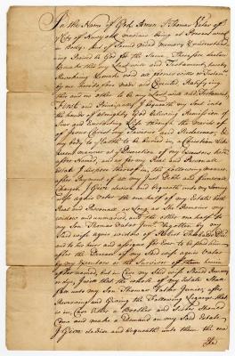 Probated will of Thomas Vatar, 1786