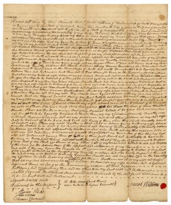 Probated will of Jacob Williams, 1786