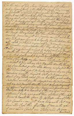 Probated will of Cornelius Z. Van Cott, 1786