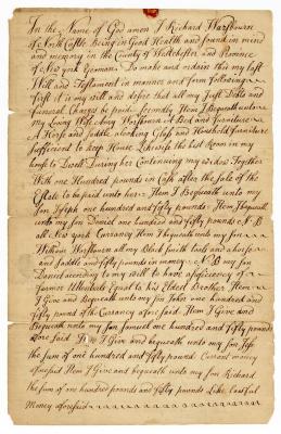 Probated will of Richard Washbourn, 1786