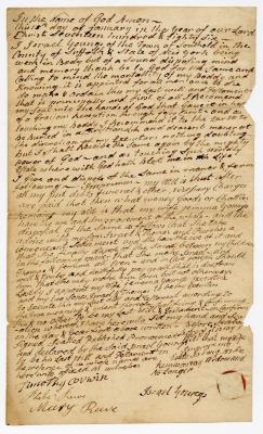 Probated will of Israel Youngs, 1786