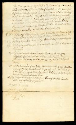 Probated will of Hannah Wells, 1786