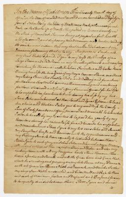 Probated will of John Wooley, 1786