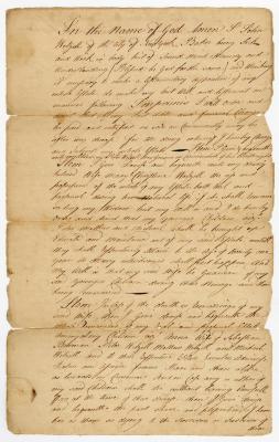 Probated will of John Wetsell, 1786