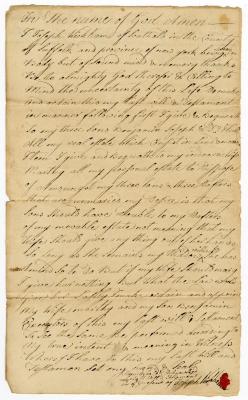 Probated will of Joseph Wickham, 1786