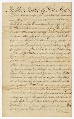 Probated will of Jacobus Van Antwerp, 1786