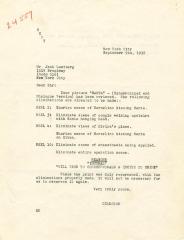 Eliminations made to script, "Santa," 1932