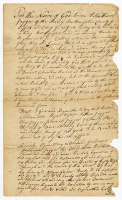 Probated will of Nathan Jagger, 1787