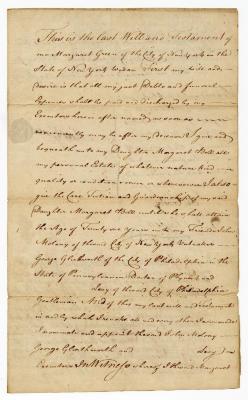 Probated will of Margaret Green, 1787