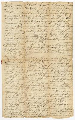Probated will of Abraham Peirson, 1787