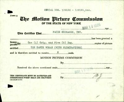 "The Earth Woman" motion picture case file