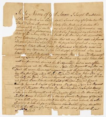 Probated will of Joseph Bauldwin, 1765