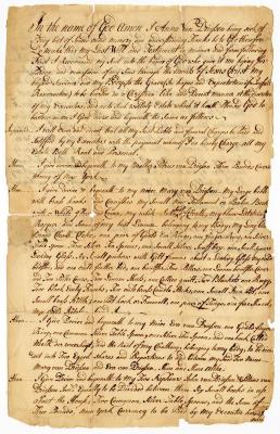 Probated will of Anna Van Dreison, 1761