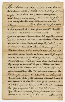Probated will of Hannah Willets, 1787
