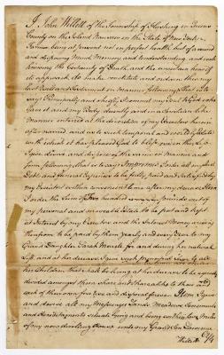 Probated will of John Willett, 1787