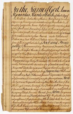 Probated will of Gerardus Hardenbrook, 1762