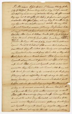 Probated will of Thomas Whaly, 1787