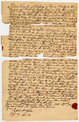 Probated will of Isaac Cornell, 1765