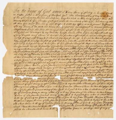 Probated will of William Thorne, 1768