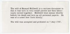 Probated will of Samuel Stilwell or Stillwell, 1767