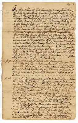 Probated will of Daniel Bordett, 1766