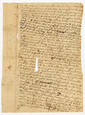 Probated will of William Anderson, 1771