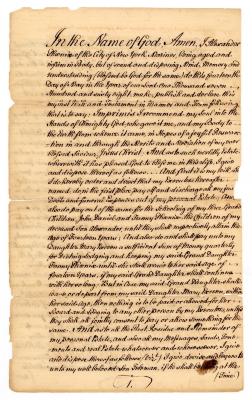 Probated will of Alexander Phenix, 1770