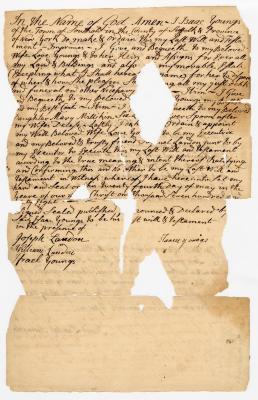 Probated will of Isaac Young, 1768
