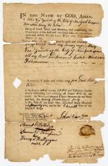 Probated will of John Van Zandt, 1773