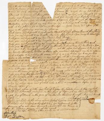 Probated will of Robert Wilson, 1779