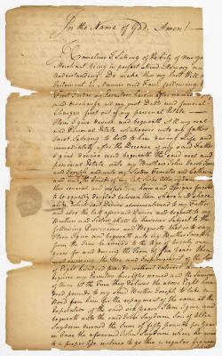 Probated will of Cornelius J. Sebring, 1775